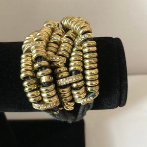 Burnish Gold Plated Corded Statement Bracelet